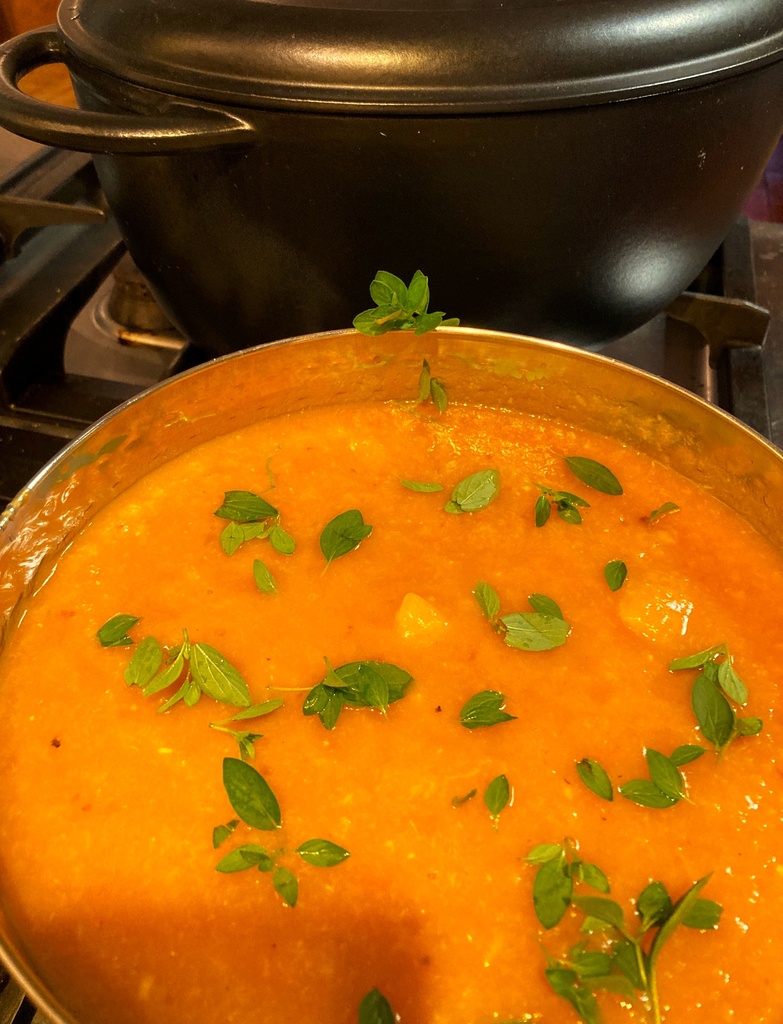 Mercredi ou jeudi : Compote de pêches abricots à l'origan frais du jardin